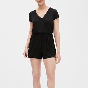 Gap Black Wrap-Front Romper